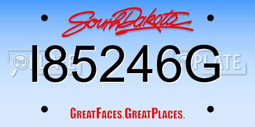 I85246G South Dakota License Plate