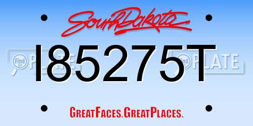 I85275T South Dakota License Plate