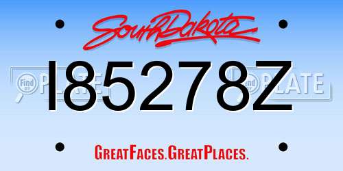 I85278Z South Dakota License Plate
