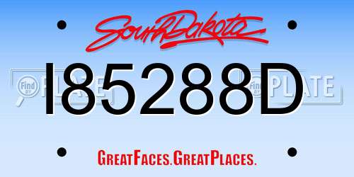 I85288D South Dakota License Plate