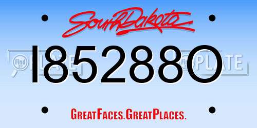 I85288O South Dakota License Plate