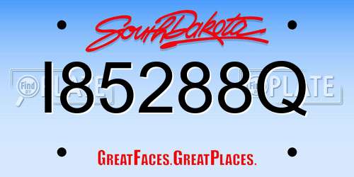 I85288Q South Dakota License Plate