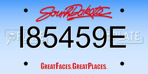 I85459E South Dakota License Plate