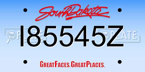 I85545Z South Dakota License Plate