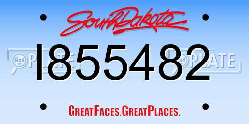 I855482 South Dakota License Plate