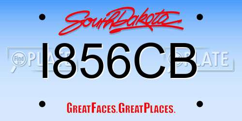I856CB South Dakota License Plate