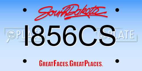 I856CS South Dakota License Plate