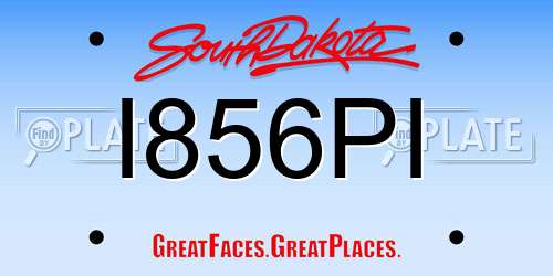 I856PI South Dakota License Plate