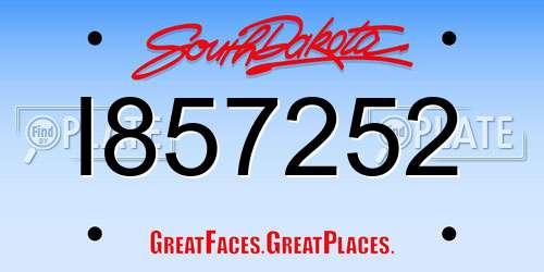 I857252 South Dakota License Plate