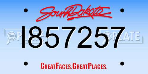I857257 South Dakota License Plate