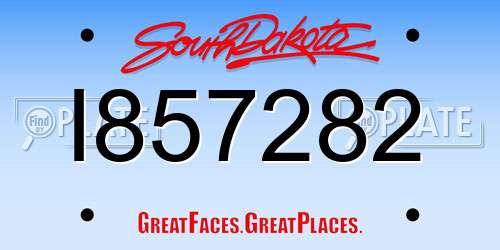 I857282 South Dakota License Plate