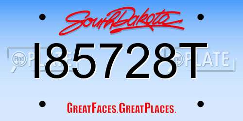 I85728T South Dakota License Plate