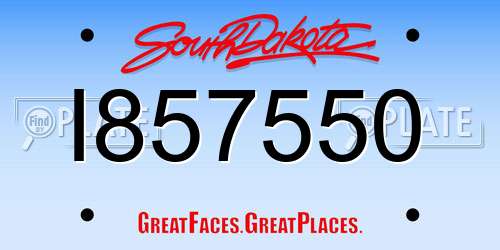 I857550 South Dakota License Plate