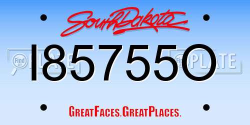 I85755O South Dakota License Plate
