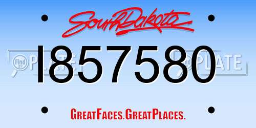 I857580 South Dakota License Plate