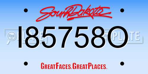 I85758O South Dakota License Plate