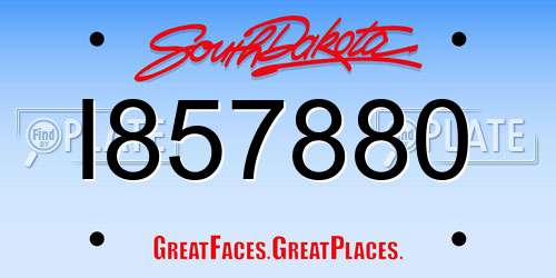 I857880 South Dakota License Plate