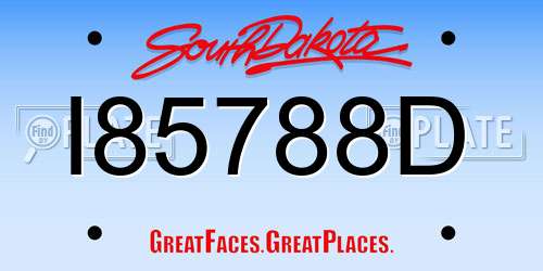 I85788D South Dakota License Plate