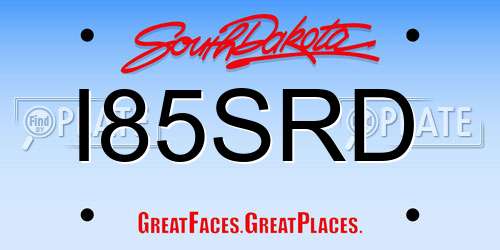 I85SRD South Dakota License Plate