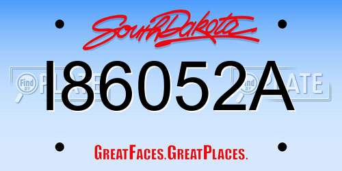 I86052A South Dakota License Plate