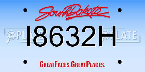 I8632H South Dakota License Plate