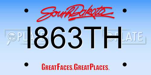 I863TH South Dakota License Plate