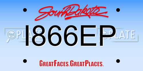 I866EP South Dakota License Plate