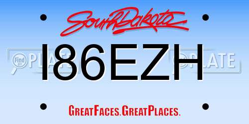 I86EZH South Dakota License Plate