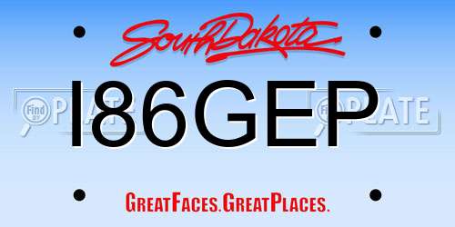 I86GEP South Dakota License Plate