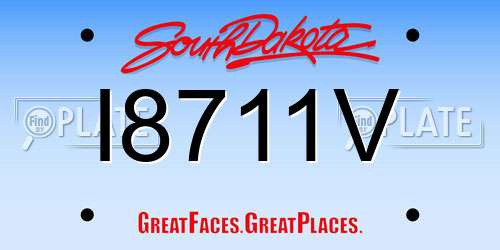 I8711V South Dakota License Plate