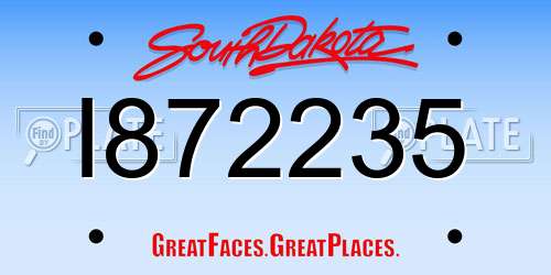 I872235 South Dakota License Plate