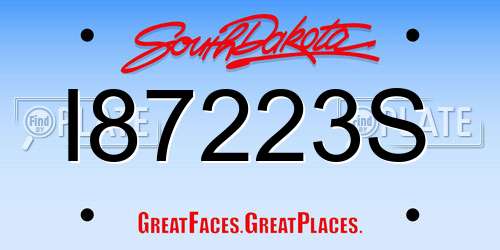 I87223S South Dakota License Plate