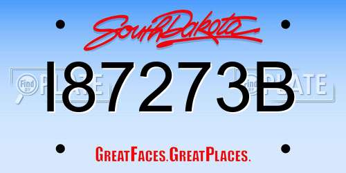 I87273B South Dakota License Plate