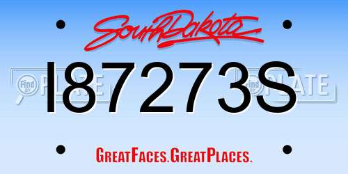 I87273S South Dakota License Plate