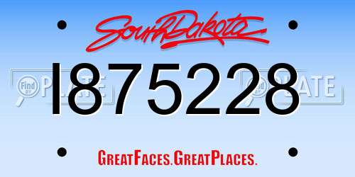 I875228 South Dakota License Plate