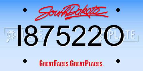 I87522O South Dakota License Plate