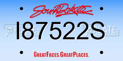 I87522S South Dakota License Plate