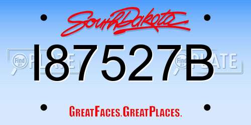 I87527B South Dakota License Plate