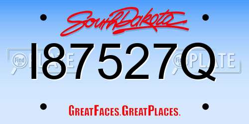 I87527Q South Dakota License Plate