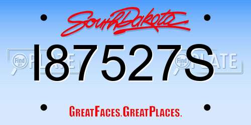 I87527S South Dakota License Plate