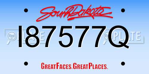 I87577Q South Dakota License Plate