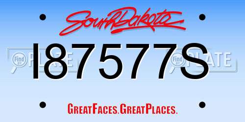 I87577S South Dakota License Plate