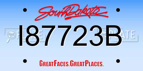 I87723B South Dakota License Plate