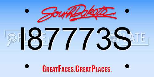 I87773S South Dakota License Plate