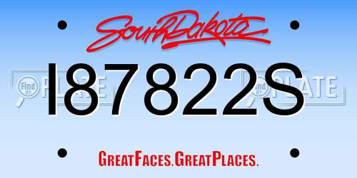 I87822S South Dakota License Plate