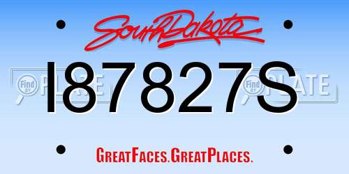 I87827S South Dakota License Plate