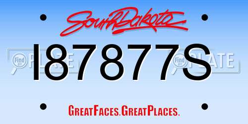 I87877S South Dakota License Plate