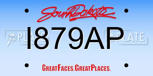 I879AP South Dakota License Plate