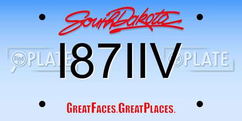 I87IIV South Dakota License Plate
