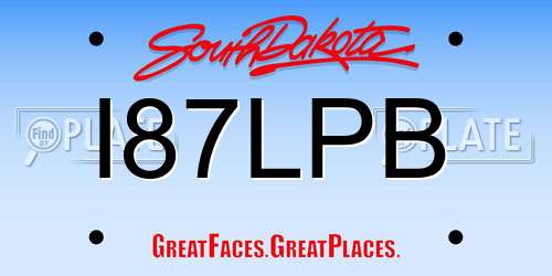 I87LPB South Dakota License Plate